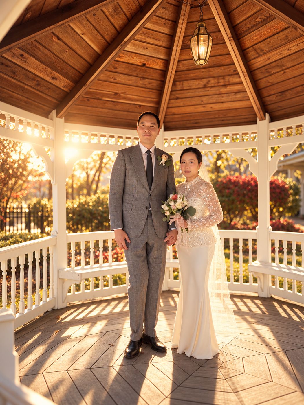 Standing together in the gazebo